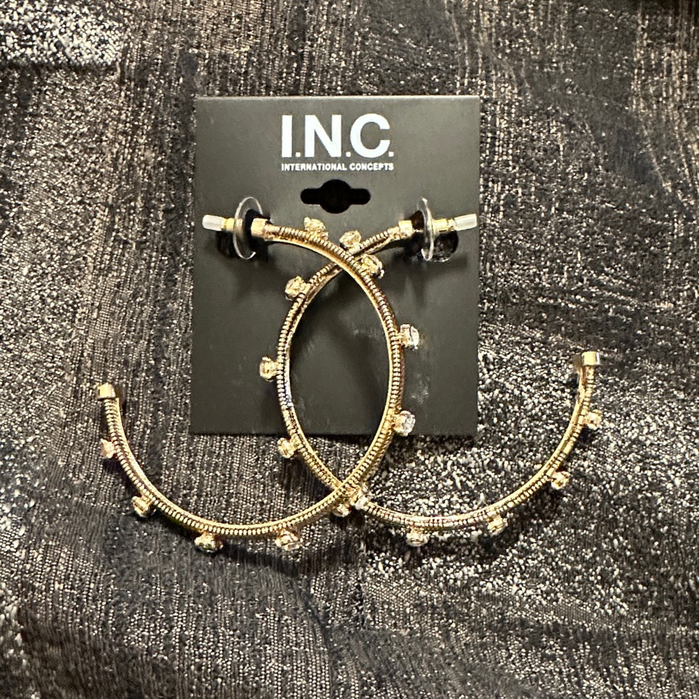 INC International Concepts Gold Hoop Earrings